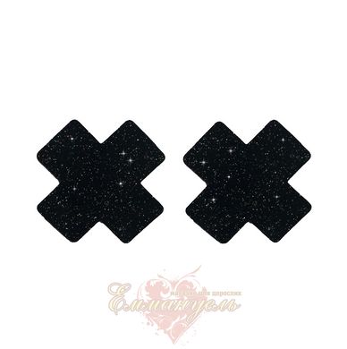 Cross shaped pestis - TABOOM Nipple X Covers, black