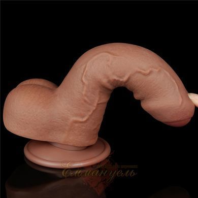 Фалоімітатор Sliding-Skin Dual Layer Dong 7" Brown з реалістичною текстурою та подвійним шаром 6452LV317301 фото