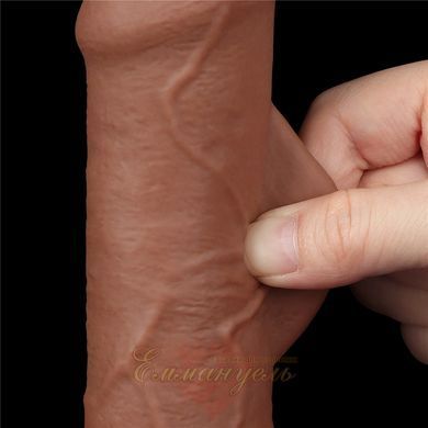 Фалоімітатор Sliding-Skin Dual Layer Dong 7" Brown з реалістичною текстурою та подвійним шаром 6452LV317301 фото