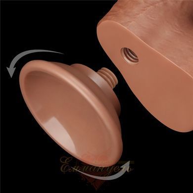 Фалоімітатор Sliding-Skin Dual Layer Dong 7" Brown з реалістичною текстурою та подвійним шаром 6452LV317301 фото