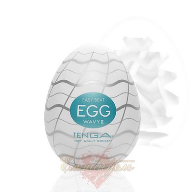 Мастурбатор-яйцо - Tenga Egg Wavy II с двойным волнистым рельефом