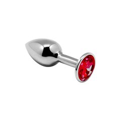 Анальная металлическая пробка с кристаллом - Alive Mini Metal Butt Plug Red S