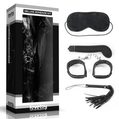 Набір БДСМ - Bondage Kit Vibrating Black, маска, наручники, флогер, вібрік