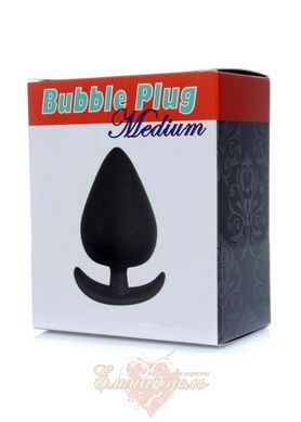 Анальна пробка Bubble plug medium чорна, TPE, 8,5&times;4 см 62530067-00060 фото
