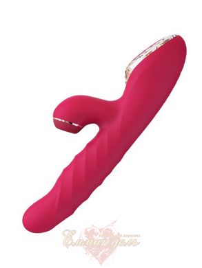 Rabbit Vibrator with Vacuum Stimulation and Rotating Barrel - Kistoy A-King Max Red