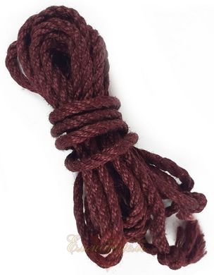 Джутовая веревка BDSM 8 метров, 6 мм, цвет бургунд
