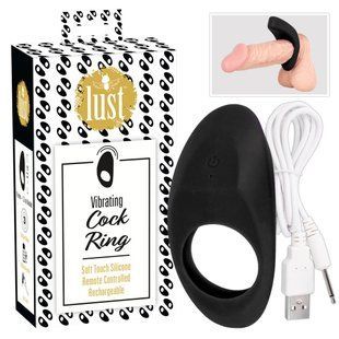 Эрекционное кольцо - Lust Vibrating Cock Ring Black 61325894030000 фото