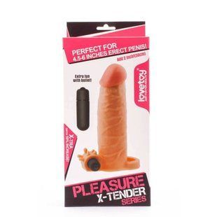 Удлиняющая насадка на пенис - Pleasure Extender Sleeve Vibro Flesh 6452LVTOY054 фото