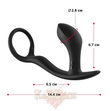 Anal plug with an erection ring - Fun Factory BOOTIE RING slate SX0972 &mdash; photos