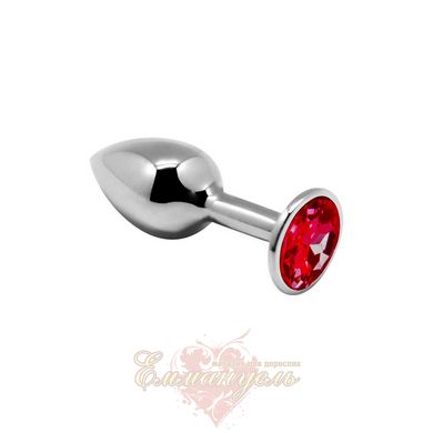 Анальна металева пробка із кристалом - Alive Mini Metal Butt Plug Red S