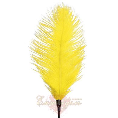 Ostrich Feather Tickler - Art of Sex - Puff Peak, yellow color