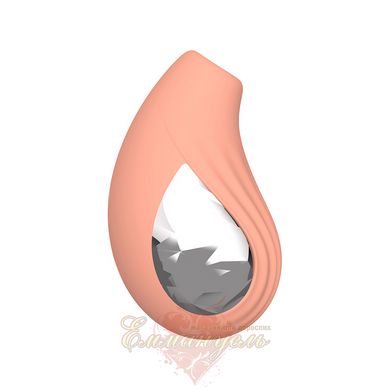 Vacuum clitoral stimulator with vibration - Chisa Kissen Aria, silicone, beige