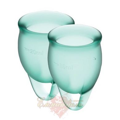 Set of menstrual cups - Satisfyer Feel Confident (dark green), 15ml and 20ml
