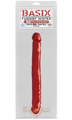 Double sided dildo - Basix Rubber Works - 12" Double Dong, red