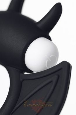 Ерекційне кільце на пеніс - JOS Cocky Devil, силікон, чорне, 8,5 см