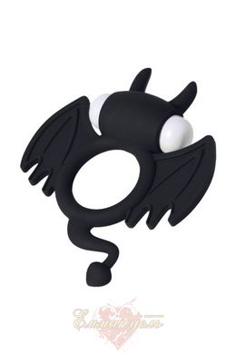Erection ring on the penis - JOS Cocky Devil, silicone, black, 8.5 cm