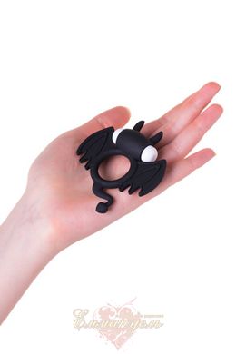Эрекционное кольцо на пенис – JOS Cocky Devil, силикон, черное, 8,5 см.
