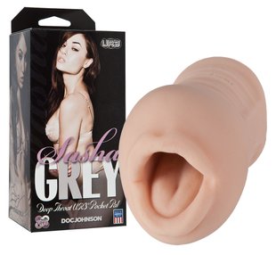 Мастурбатор ротик - Doc Johnson Sasha Grey - Ultraskyn Deep Throat Pocket Pal