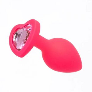 Butt Plug - Pink Silicone Heart Light Pink, S