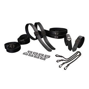 Набор для бандажа Lockink 8-Bondage-Straps Restraint Set, черный, 8 ремней из натуральной кожи SX0835 фото