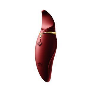 Вибратор 2в1 с язычком Zalo Hero Wine Red, кристалл Swarovski SO6659 фото