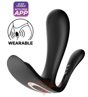 Double smart vibrator in panties - Satisfyer Top Secret+ Black