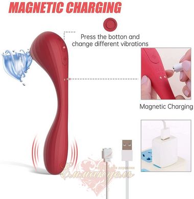 Вакуумний вагінально-кліторальний стимулятор - Magic Motion Bobi Red, керування зі смартфона