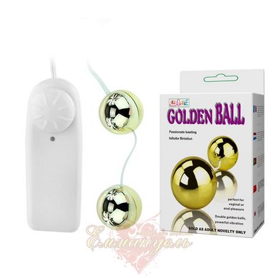 Vaginal beads - Golden Balls, two vibrators, multispeed, 2AA batteries,ABS