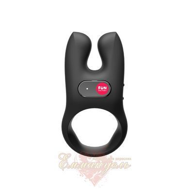Эрекционное виброкольцо с двойной стимуляцией клитора - Fun Factory NŌS black, 2 мотора SX0973 фото