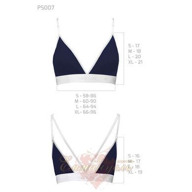 Спортивный топ с двойными бретелями - Passion PS007 TOP S, navy blue SO4269 фото