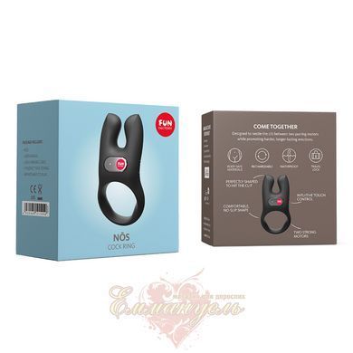 Эрекционное виброкольцо с двойной стимуляцией клитора - Fun Factory NŌS black, 2 мотора SX0973 фото