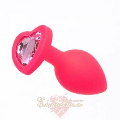Butt Plug - Pink Silicone Heart Light Pink, S