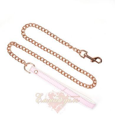 Liebe Seele White & Pink Fairy Goat leather collar with leash SX2826 &mdash; photos
