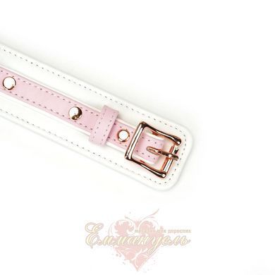 Liebe Seele White & Pink Fairy Goat leather collar with leash SX2826 &mdash; photos