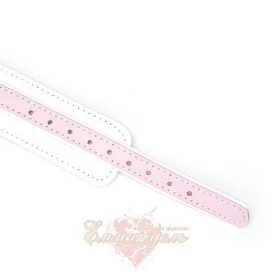 Liebe Seele White & Pink Fairy Goat leather collar with leash SX2826 &mdash; photos