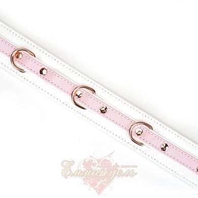 Liebe Seele White & Pink Fairy Goat leather collar with leash SX2826 &mdash; photos