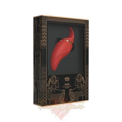 Вибратор 2в1 с язычком Zalo Hero Wine Red, кристалл Swarovski SO6659 фото