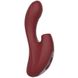 Rabbit vibrator with vacuum stimulation - Chisa Kissen Nymph, silicone, red, 18 x 3.7 cm