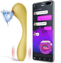 Вакуумный вагинально-клиторальный стимулятор - Magic Motion Bobi Yellow, управление со смартфона