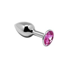 Анальная металлическая пробка с кристаллом - Alive Mini Metal Butt Plug Pink S