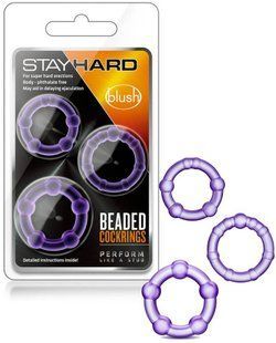 Набір ерекційних кілець - Blush Stay Hard Beaded Purple T330564 фото