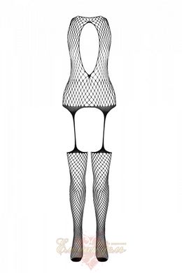 Bodystocking imitating bodysuit with garter stockings - Casmir CA003, Black