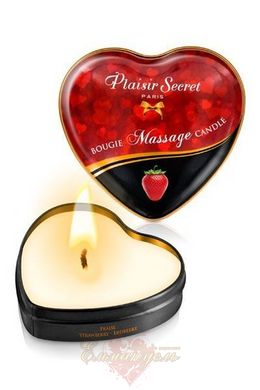 Массажная свеча сердечко - Plaisirs Secrets Strawberry (35 мл)
