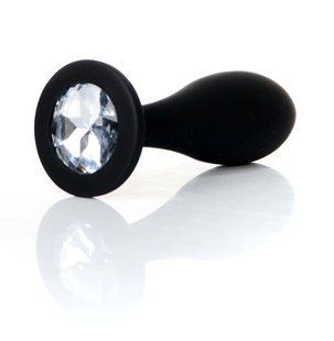 Анальная пробка - Jewellery Silicone Black Plug M Clear 62530064-00153 фото