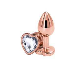 Анальная пробка NS Novelties Rear Assets - Rose Gold Heart - Small - Clear SX4367 фото