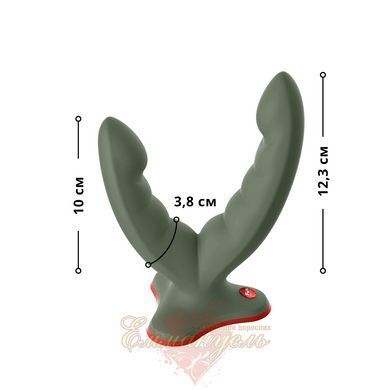 Двойной фаллоимитатор - Fun Factory RYDE wild olive, гибкие стволы, присоска SX0975 фото