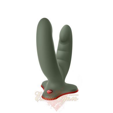 Двойной фаллоимитатор - Fun Factory RYDE wild olive, гибкие стволы, присоска SX0975 фото