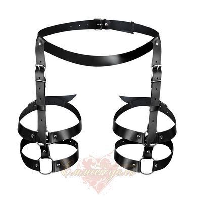 Кожаные гартеры Art of Sex - Melani Leather garters, Черные XS-M  SO8300 фото