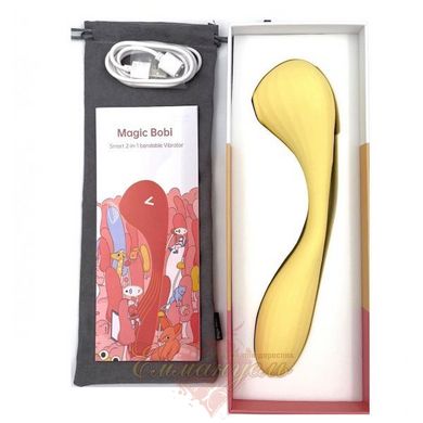 Вакуумный вагинально-клиторальный стимулятор - Magic Motion Bobi Yellow, управление со смартфона