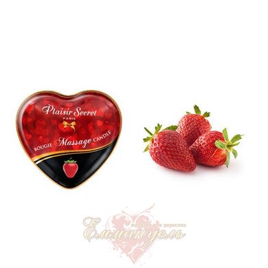 Массажная свеча сердечко - Plaisirs Secrets Strawberry (35 мл)